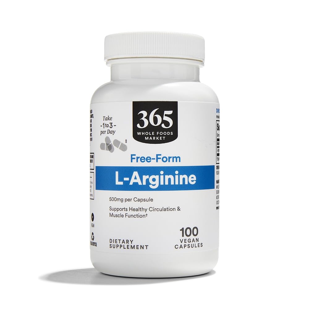 365 oleh Whole Foods Market, L Arginine 500Mg 100 Veggie Caps