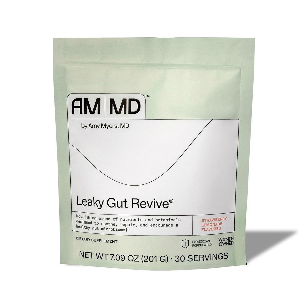 Amy Myers MD Gut Revive - Gluten- Free & Non-Dairy - Botanical Blend for Healthy Gut Dupport - GI Health Support with Prebiotic Fiber - Strawberry Lemonade, 7.09 oz (30 cuplings)