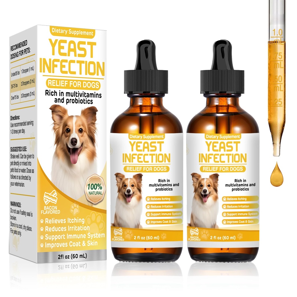 Pengobatan Infeksi Yeast untuk Dogs, Infeksi Ear Anjing, Telinga Gatal, Bantuan Gejala Skin & Allergy