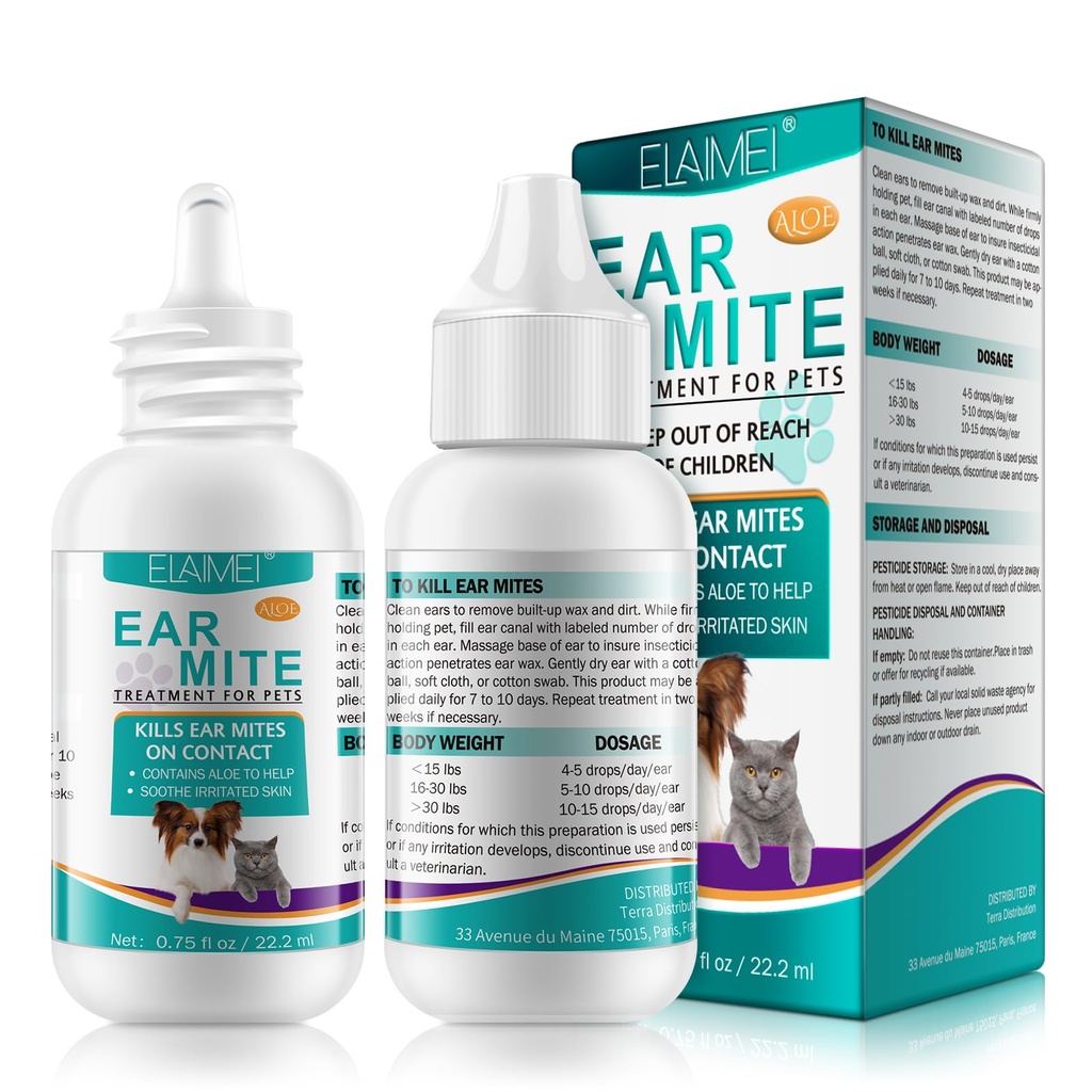 Treatment Ear Mite for Dogs, Treatment Ear Mite, Ear Mite Treatment for Dog Yeast Infection, Leviation Suffering from Ear Mites & Itching and Odoure Stinky Stuff Stuff Stuff for Dogs Ears