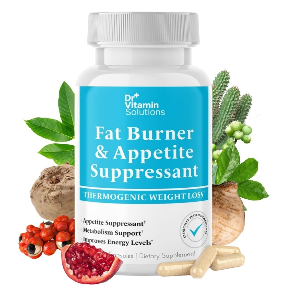 Fat Burner for Women & Men - Appetite Suppresan untuk Weight Los - Pills w / Metabolism Booster Thermogenic Woss Suplement - Chromium, Caffeine & Green Tea - 30 Capsules