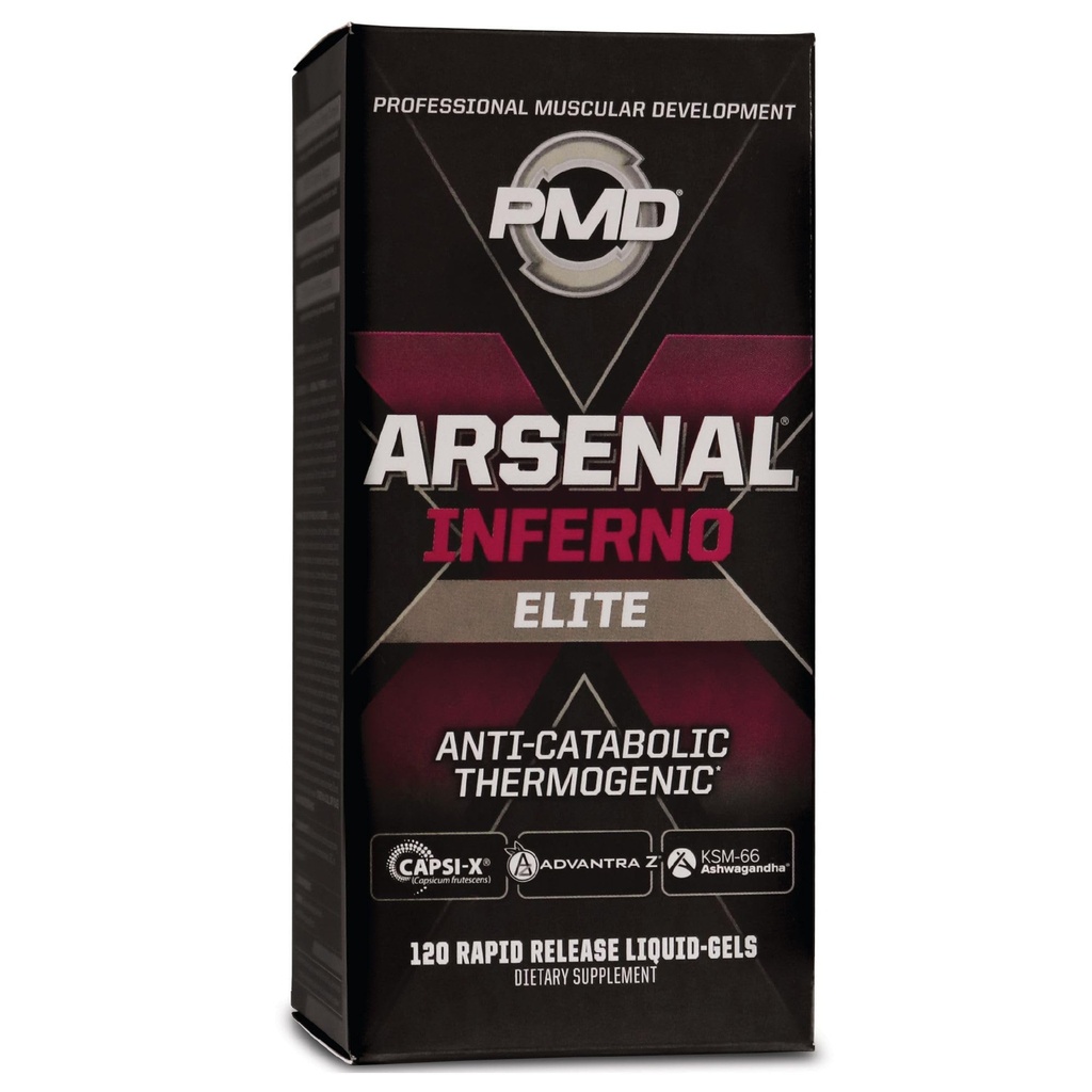 PMD Sports Arsenal X Inferno Superior Fast-Acting Liquid Gel Thermogenic Dietary Suplemen - Fat Burner and Muscle Maintenance - Meningkatkan Metabolisme dan Energi Booster 120 Liquid