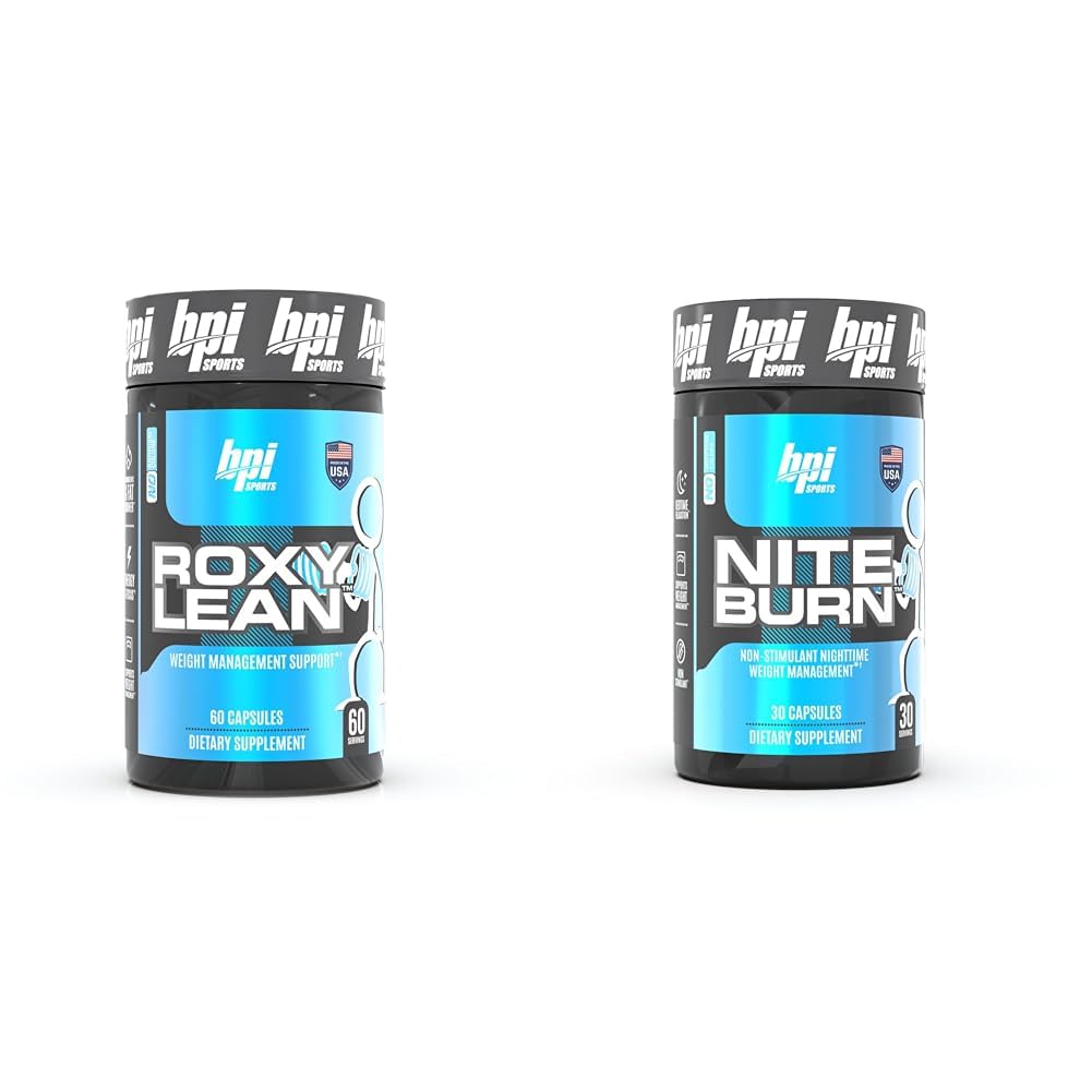 BPI Olahraga RoxyLean Extreme Fat Burner & Nite Burn Night Time Fat Burner & Sleep Dupport, 60Count & 30 Servis
