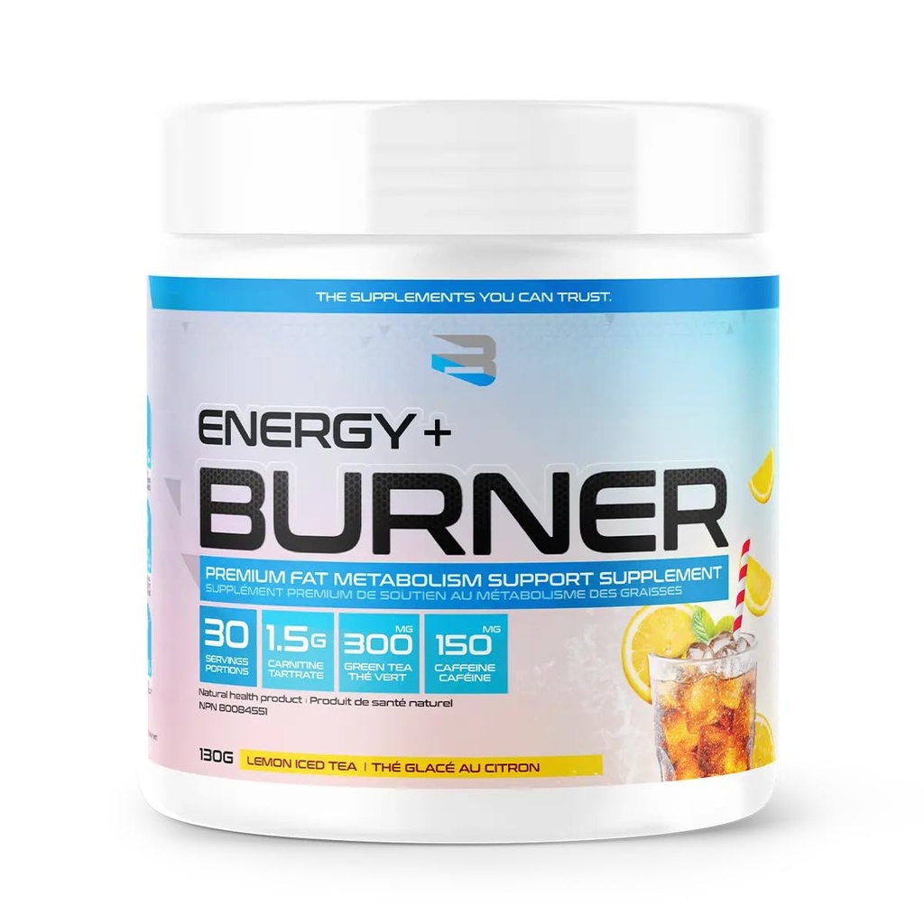 Suplemen Energi + Burner 124; L- Carnitine Tartrat, Teh Hijau, Caffeine 124; Dukungan Metabolisme Fat, Meningkatkan Energi, Fokus, & Endurance 124; 30 Servings (Lemon Iced Tea)