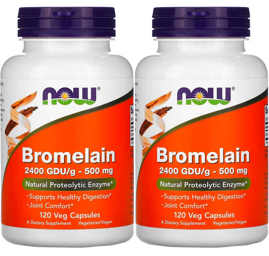 Sekarang Foods Bromelain 2400Gdu / 500mg, 120 Veg Capsules (Paket 2)