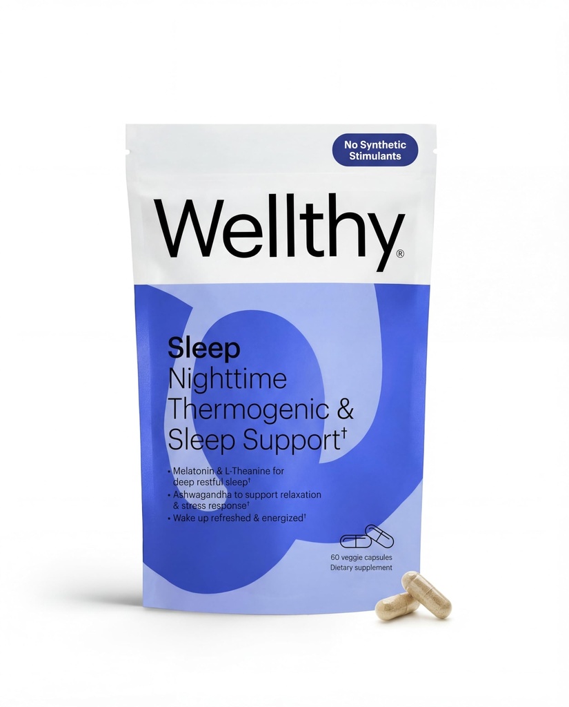 Thermogenic Night Time - Vitamin B6, Ashwagandha & Melonatin - Nighttime Thermogenic for Women - Belly Thermogenic - Persediaan Berat Alam untuk Perempuan, 60