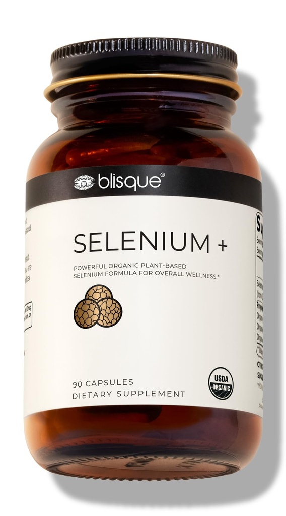 Blisque - Selenium Organik untuk Dukungan Thyroid, Sistem Imune, dan Kesehatan Jantung 124. dengan Mustard Organik Seeds 124; Authentic dan Natural 124; 90 Capsules