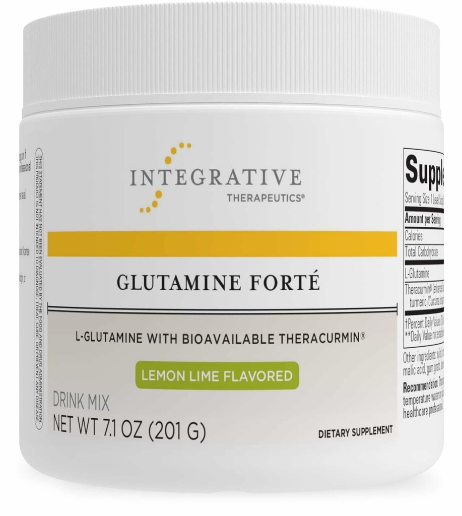Integrative Therapeutics Glutamine Forte - Daily Health Supplement * - Gut Dukung Drum * - Vegan, Gluten- Free & Dairy- Free - Lemon Lime Flavored - 7.1 oz (30 Pelayan)
