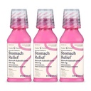 Liquid Relief Foster & Thrive Stomach for Nausea, Heartburn, Indibubble, Upset Stomach, Diare - Bantuan Cepat untuk 5 Gejala, Antidiarrheal, Subsalicylate 525 mg, Asli, 8 oz (Paket 3)