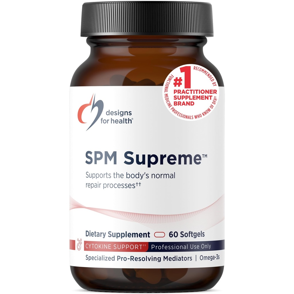Design untuk Supreme Health SPM - 3 Specialized Pro-Resolving Mediators from Fish Oil - Omega 3 Fatty Acids Suplement, SPM Fish Oil (60 Softgeels)