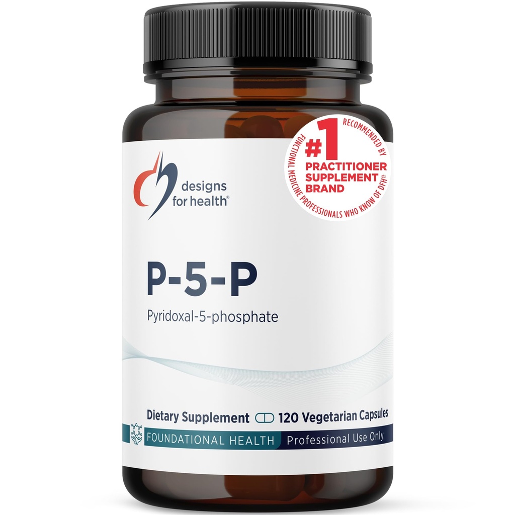 Desain untuk P-5-P Kesehatan - 50mg Vitamin B6 (P5P Pyridoxal- 5- Fosfat) Suplemen - Non-GMO, Vegan B-6 (120 Capsules)