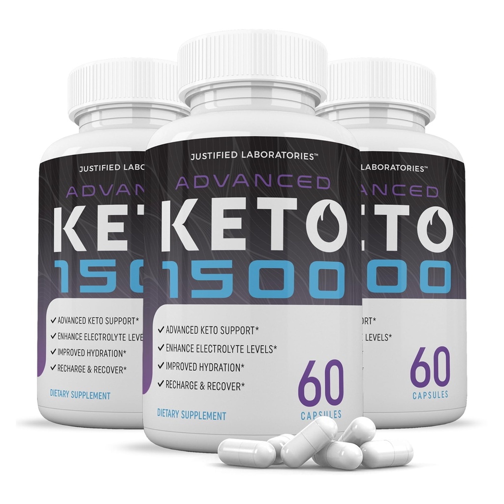 (3 Pack) Lanjutan Keto 1500 Pil Keto 1275MG Baru & Improved Formula Berisi Apel Cider Extra Virgin Powder Minyak Daun Teh Hijau 180 Capsules
