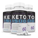 (3 Pack) Lanjutan Keto 1500 Pil Keto 1275MG Baru & Improved Formula Berisi Apel Cider Extra Virgin Powder Minyak Daun Teh Hijau 180 Capsules