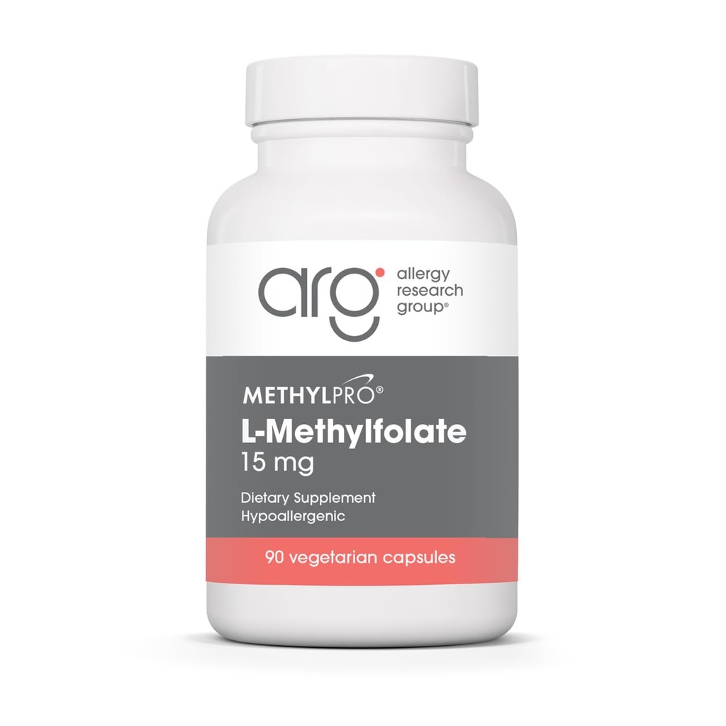 MethylPro L- Methylfolat 15 mg - Tambahan Bioavailable Feloating for Brain Health & Neurotransmitter Dukungan - Vegetarian & Hipoallergenic - 90 Count