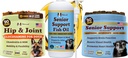 Bundle Dog Dog Natural - Omega 3 Fish Oil 16oz + Senior Wellness Chews 90ct + Hip & Jowing 90ct - Dukung Joints, Brain, Heart, Eyes, Skin & Mobility with Omega- 3s, Lion 's Mane & G