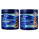 Dog Eye and Liver Wellness Bundle - Vision Dukung Chews with Antioksidants and Omega-3s Plus Milk Thistle Liver Detox Chews with NAC and Curcumin - Natural Daily Health Support for Dogs of All Breeds