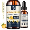 (2 Kemas) Magnesium Glycinate Liquid Drops 1200; 10000mg Liquid Magnesium Complex dengan D3, L3, Thea & GABA for Energy, Sleep, Nerve and Heart Health, Hiburan Tinggi, Pineapple Flavor