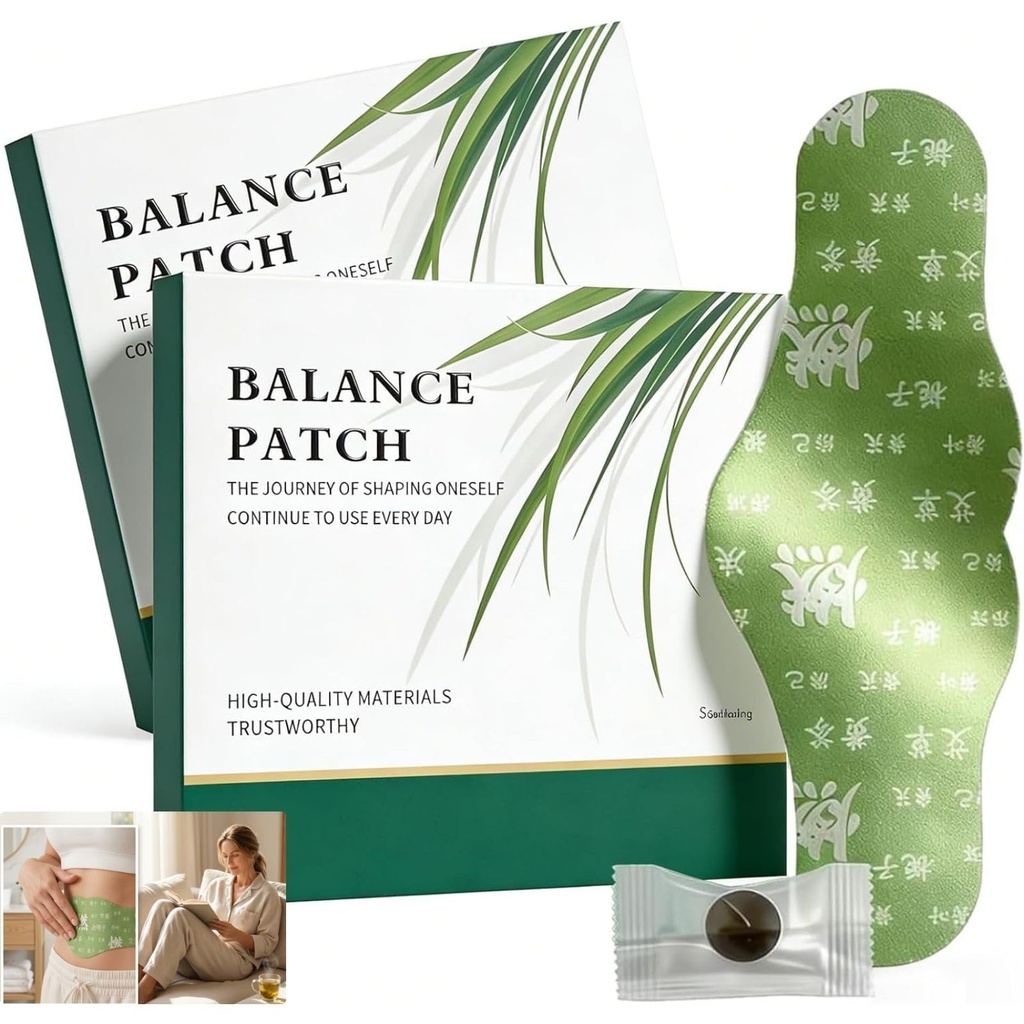 2 kotak Balance Patch, Jepun Herbal Stomach Patch dengan Tanaman-Based Ingrediens, Promotes Abdominal Comfort, Non-Irrtating & Comfortable Adhesive, Easy Topical Use (10 Patch)