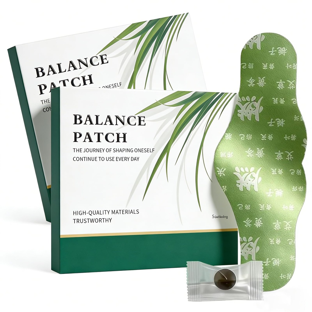 Balance Patch Attach, Jepun Herbal Patch, Plant-Based Ingredictions, Promoses Abdominal Comfort Non-Irrtating Design, Comfortable Adhesive Design, Easy Topical Use (2 Boxes- 10 Patches)