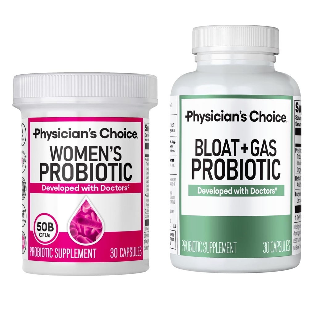 Pemotongan Probiotik Perempuan Dokter 30ct + Bloat & Gas Probiotic 30ct - Advanced Digetical Health Bundle for Women