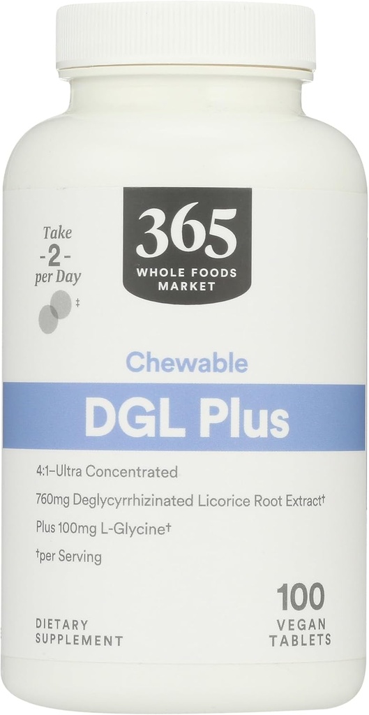 365 by Whole Foods Market, DGL Plus Chewable Tablet, 100 tablet