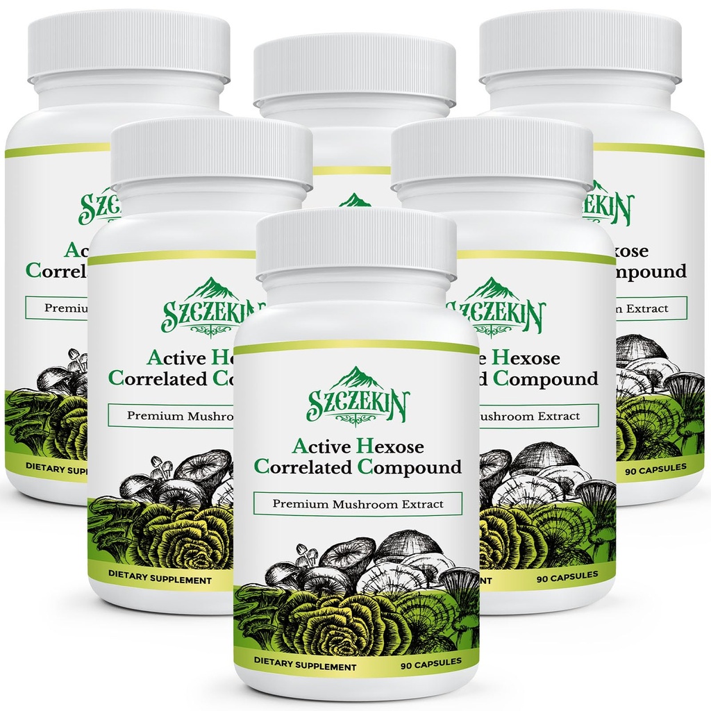 Senyawa Terpadu Aktif Hexose 1500 mg Tambahan, Alami 8 Jamur Ekstrak, Sistem Ammune, Fungsi Hati, Natural Killer dan T Cells Aktivitas, 540 Vevgie Capsules