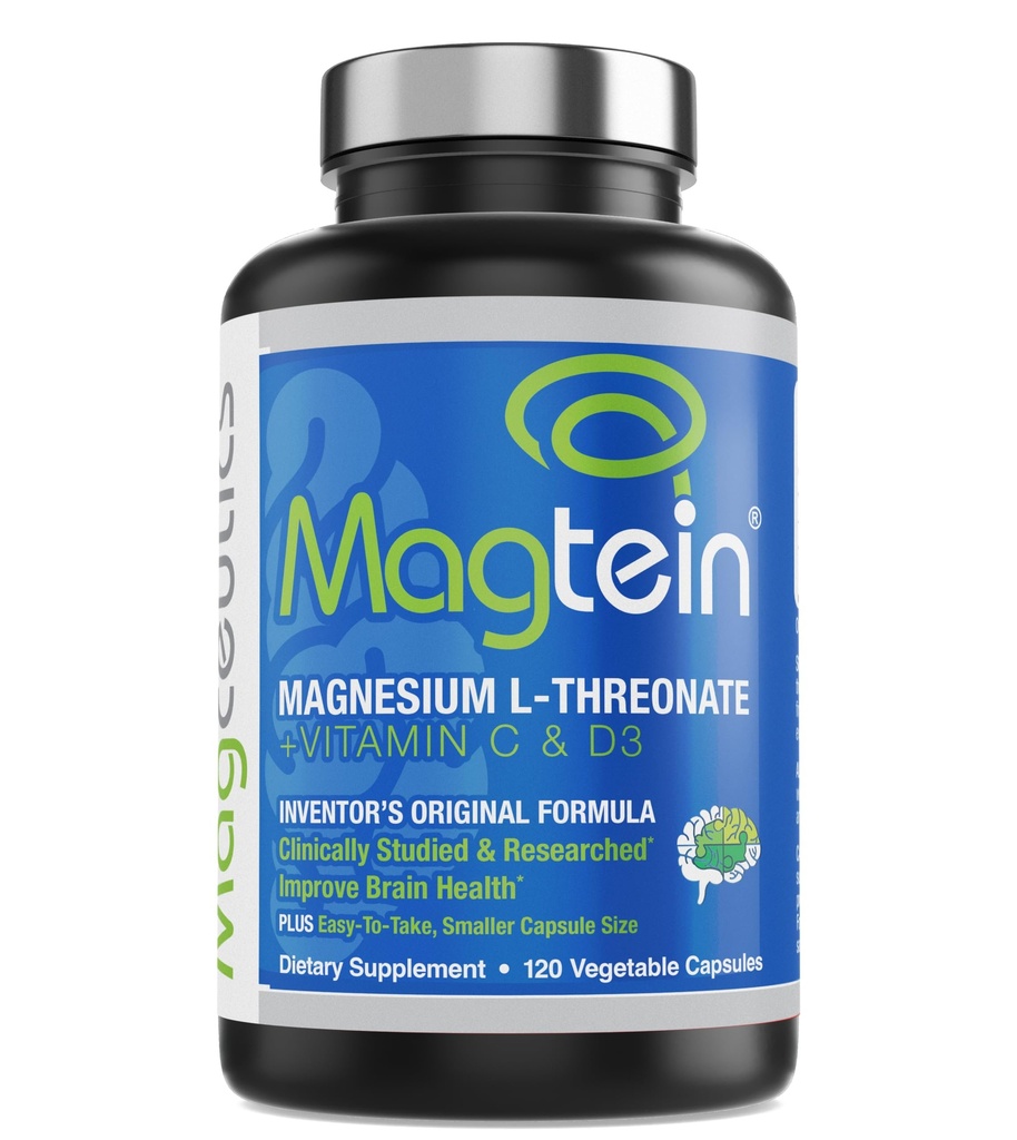 Magtein Magnesium L- Threonate to Impprove Cognition, Focus, Memory, Sleep Quality and Brain Health with Small Caps - 120 Vegetable Capsules