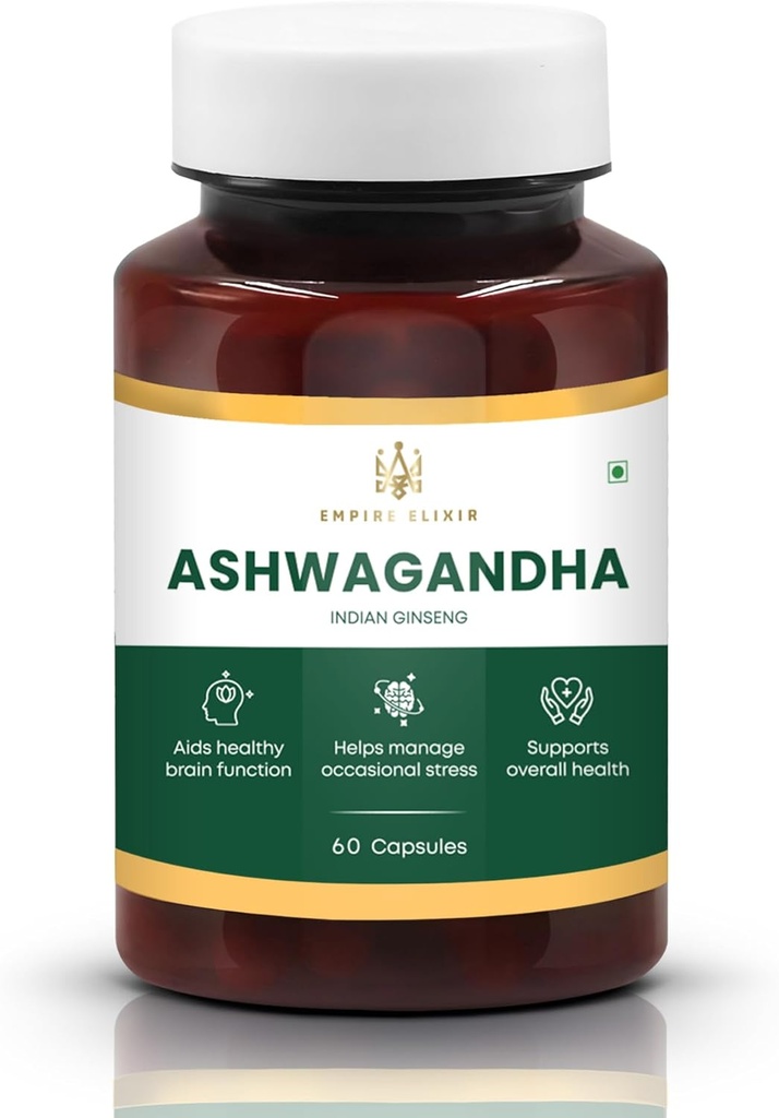 Ashwagandha Capsules 450mg 124; 60 Count 124; Herbal Suplemen untuk Pria dan Wanita: Non-GMO 124; Adaptogen 124; Energi dan Dukungan Wellness