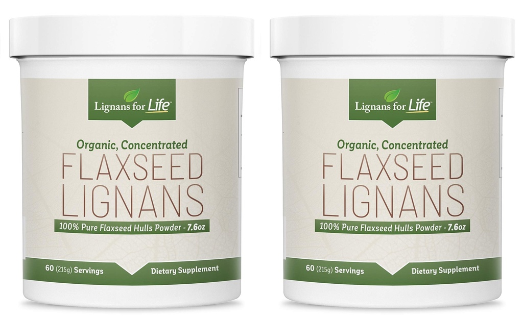 Lignans for Life - Natural Bulk Ground Flaxseed Powder - Omega 3 & 6 Fatty Acids Fiber Tinggi Antioksidants - Dukung Hati & Rambut Sehat, Sistem Imune Sehat - 60 Servilin 80mg per tab, 2 Pack