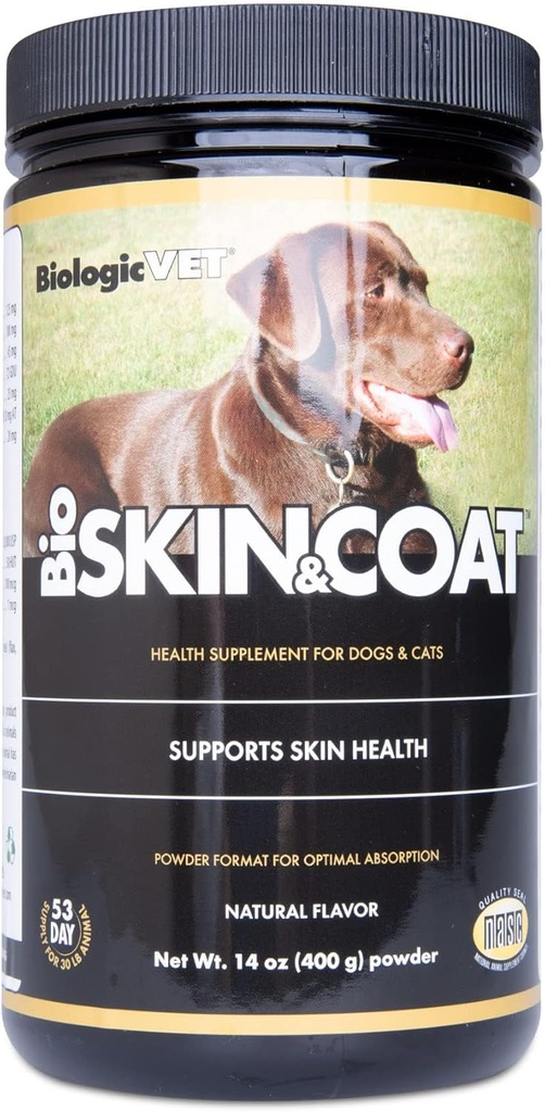 Flora - BioSKIN & Coat Formula - Premium Cat & Dog Suplemen Hewan Peliharaan Makanan - Offers Imune Dukungan - Berisi Biotin, Zinc, Bromelain & More - 14 oz.