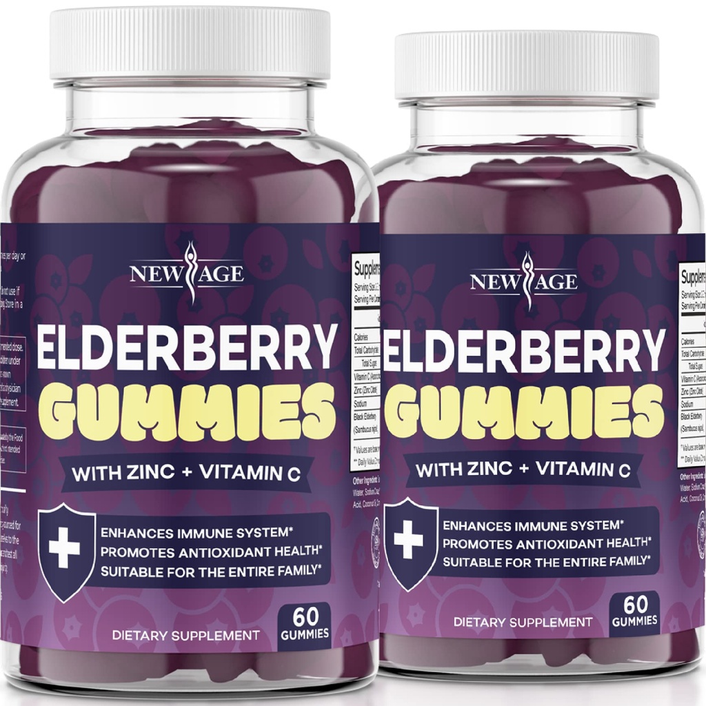 Premium Elderberry Gutract - Gluten Free & Vegetarian - 120 Gummi