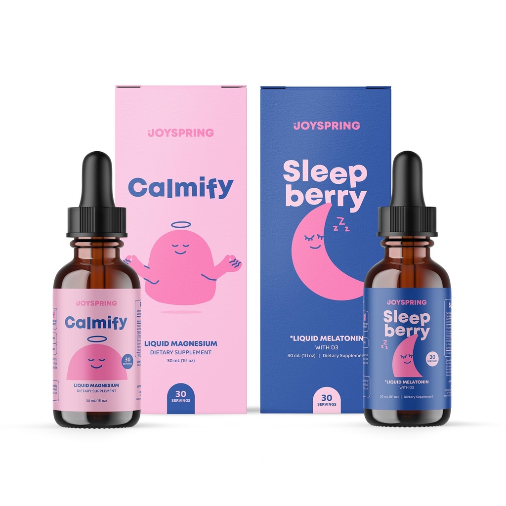 JoySpring Calmify Magnesium Glycinate and Liquid Melonatin for Children