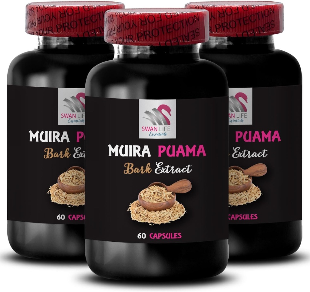 Adventure Redudiness - MUIRA PUAMA BARK EXTRACT - Vitalitas Surge, Energizing Plant Source, Balanced Boost, Energy Flow, Herbal Energizer, Botanical Drive, Daily Lift 3 Bottles 180 Capsules