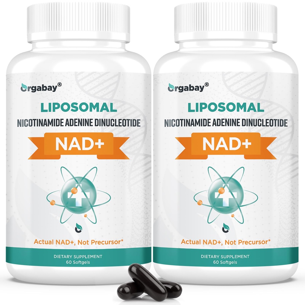 Organbasi Lipomal NAD + Suplemen 500 mg, Absorpsi Tinggi, Boost NAD + dengan TMG 250 mg, Actual NAD Plus More Efisien Daripada Nicotinamide Riboside, Dukungan Energi Cellular, Anging sehat 124; 120 Softgels