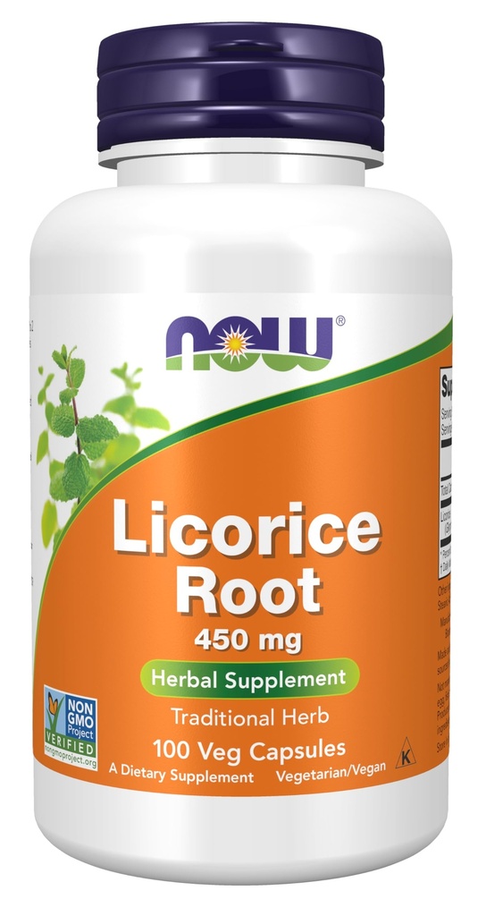 Suplemen SEKARANG, Licorice Root (Glycyrrhiza glabra) 450 mg, Herbal Suplemen, 100 Veg Capsules