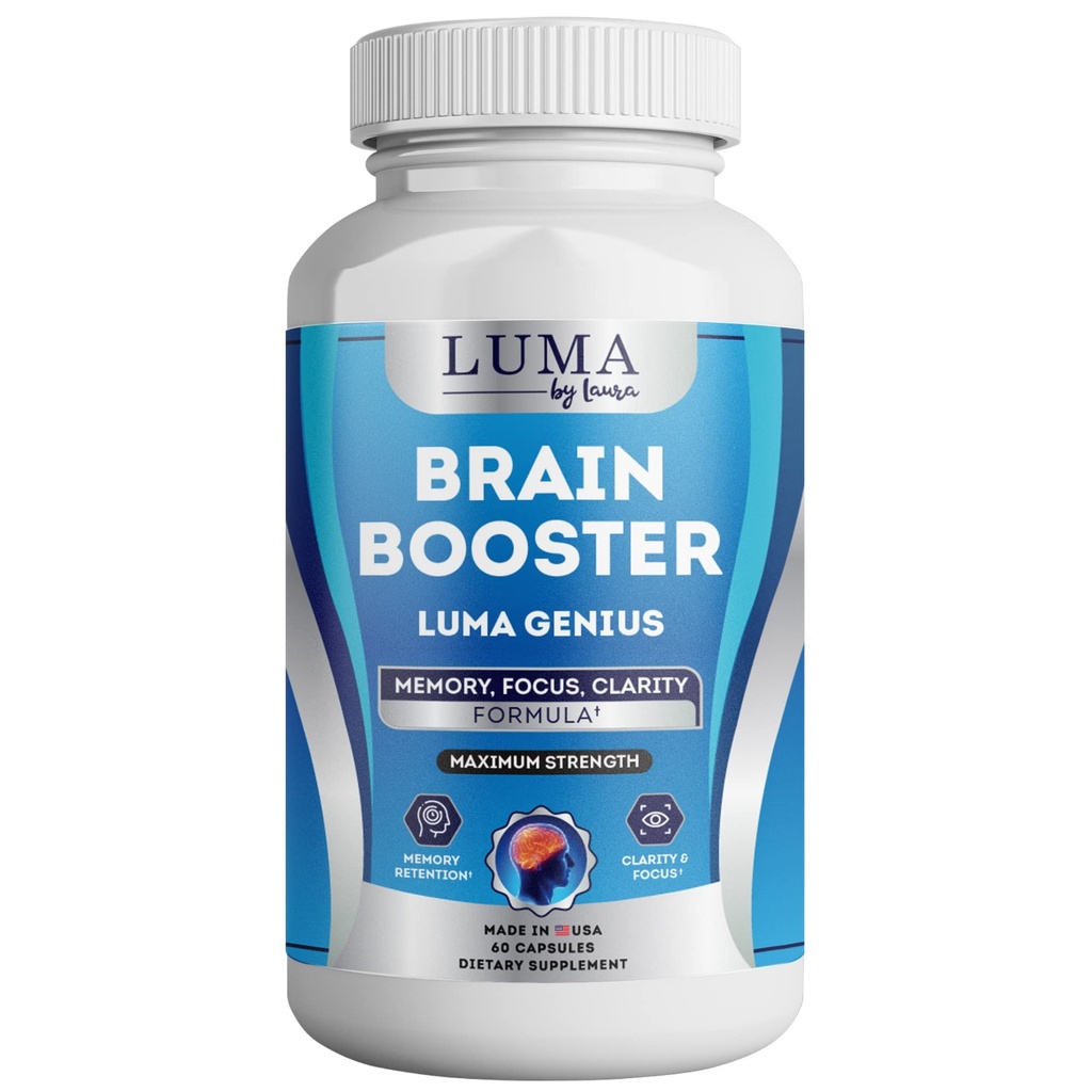 Tambahan Dukungan Otak untuk Clarity, Memory, Mood, Fokus, Mental Performance - Natural Nootropic untuk Kognitive Fungsi - dengan GABA dan Teh Hijau Ekstrak - 60 Capsules