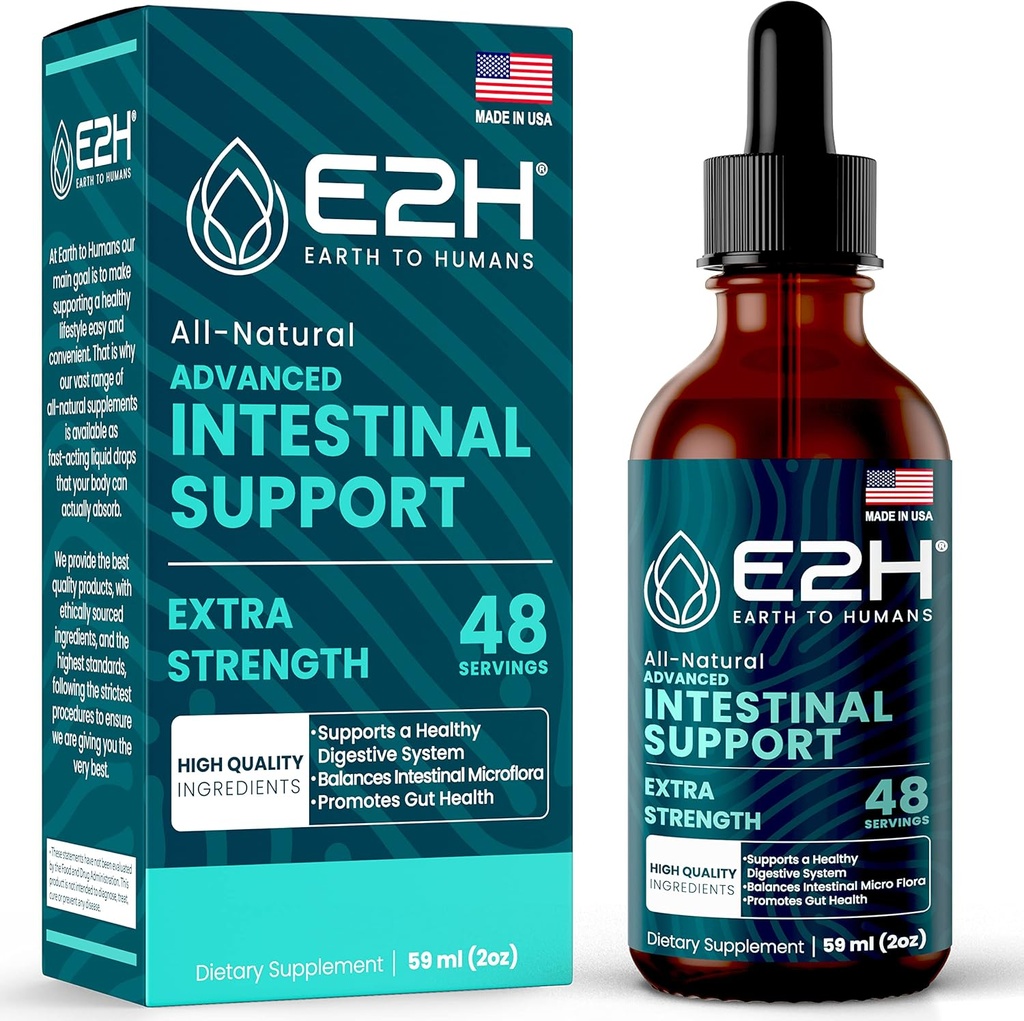 Dukungan E2H Advanced Intestinal - Non-GMO, Vegan - 2 Fl Oz