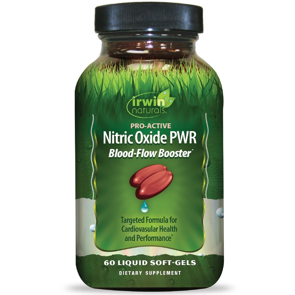 Irwin Nacerals Pro- Active Nitric Oxide PWR - 60 Liquid Soft- Gels - Blood- Flow Booster dengan L- Citrulline, Beet Root & Red Spinach