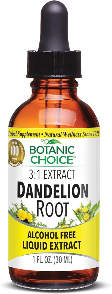 Blanic Choice Dandelion Root, Alkohol Free Liquid Extract - Tradisional Dukungan untuk Kesehatan Hati, CIeanse racun, Aid Digestion- 1 Ounce Fluid
