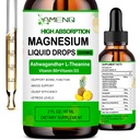 Liquid Magnesium Suplement, Organic 5-in-1 Magnesium Complex Drops None Glycinate, Taurte, Oxide, Malate, Citrate w / L- Theanine, Ashwagandha untuk Cortisol, Sleep *, Stress, Muscle,