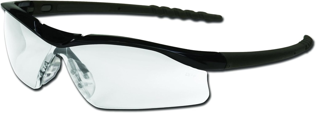 MCR Safety DL10AF Dallas Safety Glasses with Polished Black Frame and Clear Anti- Fog Lens