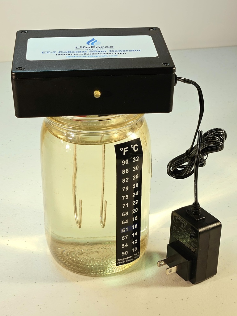 Compact EZ-2 Deluxe Silver Generator Paket - Plug-in DIY Pembuat Perak Segar dengan 10 Gauge Wires untuk Rumah - Membuat 32oz dalam 16 Menit