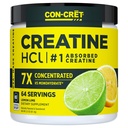 KON-CRET Creatine HCl Powder 124; Muscle, Cognitive, Cellular Energy Support; No Bloating or Cramps 12.4; USA Made & NSF Certified 124; Lemon Lime (64 Serving)