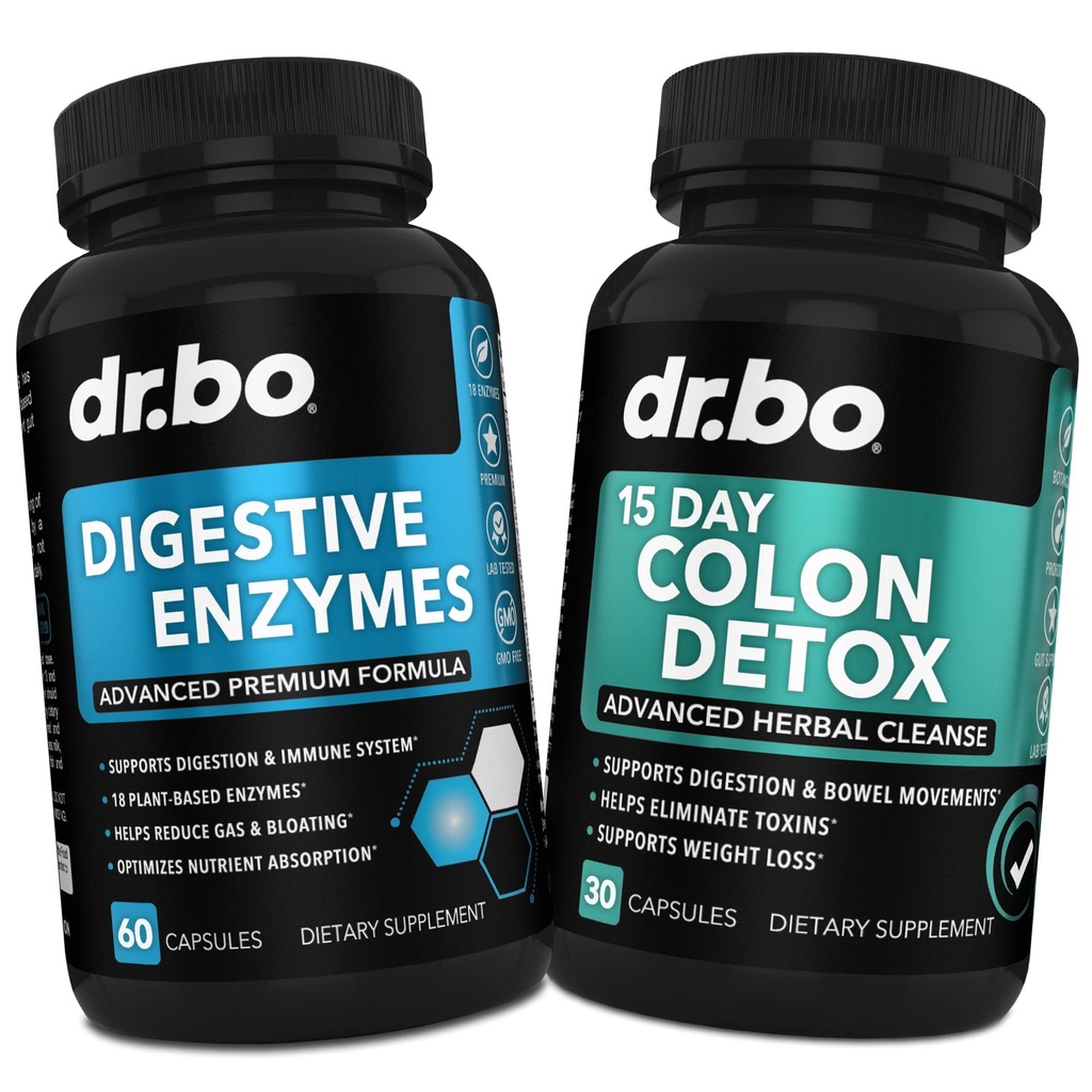 Enzymes & Colon Cleanser Detox - Pengaruh Distribusi & 15 Hari Pil Pembersih Untuk Perempuan & Pria - Laxative Natural Cepat untuk Penangguhan Konstilasi & Pergerakan Bowel