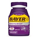 Bayer Ekstra Kekuatan 500mg Aspirin Plus Caffeine untuk Relief Sakit Kuat, 200 Caplets Berlapisan