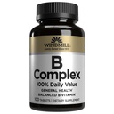 Windmill Natural Vitamin B Complex (100% Harian Value), Produksi Energi Boost dan Metabolisme Propinal, 100 Tablet, 100 Servis