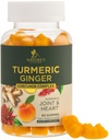 Turmeric Curcumin Suplement Gummies - 95% Curcuminoid dengan Turmeric & Ginger, Black Pepper untuk Absorpsi Terbaik, Nature 's Vegan Comport, Non-GMO, Gluten Free, Tasty Peach Flavor - 60 Gummies