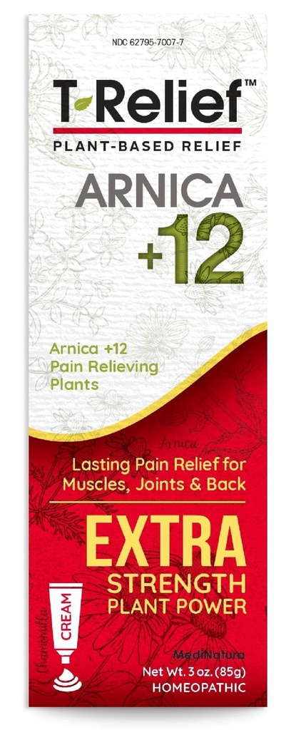 Medistica T-Relief Extra Suit Relief Cream Arnica + 12 Fast-Acting Natural Relieving Actions Reduce Back, Neck, Joint, Muscle, Hand & Foot Aches, Pains, & Soreness - 3 oz