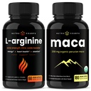 NutraChamps L- Arginine Capsules dan Maca Capsules 2 Pack Bundle