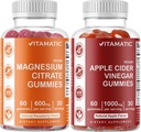 Vitamin Magnesium & Apple Cider Vinegar Gummies - 60 Vegan Count Masing-masing